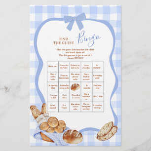 Carré Gingham Bleu Trouve Le Bingo Invité