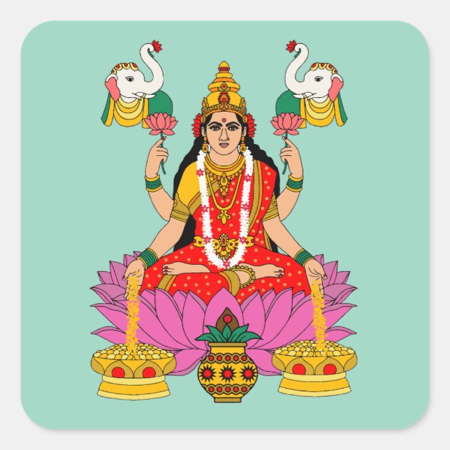 Carré Goddess Lakshmi Sticker (Devant)