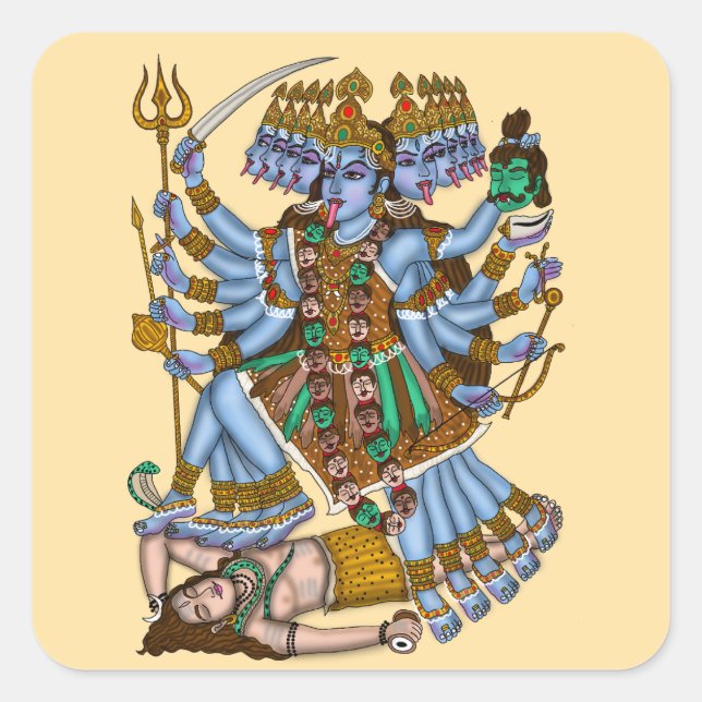 Carré Goddess Mahakali Sticker (Devant)