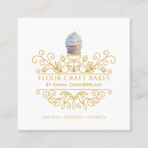 Carré Gold Frame Bakery Baker's Logo Carte de visite
