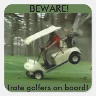 Carré Golf Panier Irate golfers sticker
