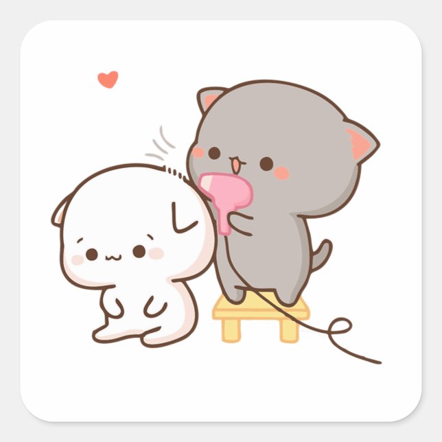 Carré Goma faire poil de pêche Sticker Puzzle (Devant)