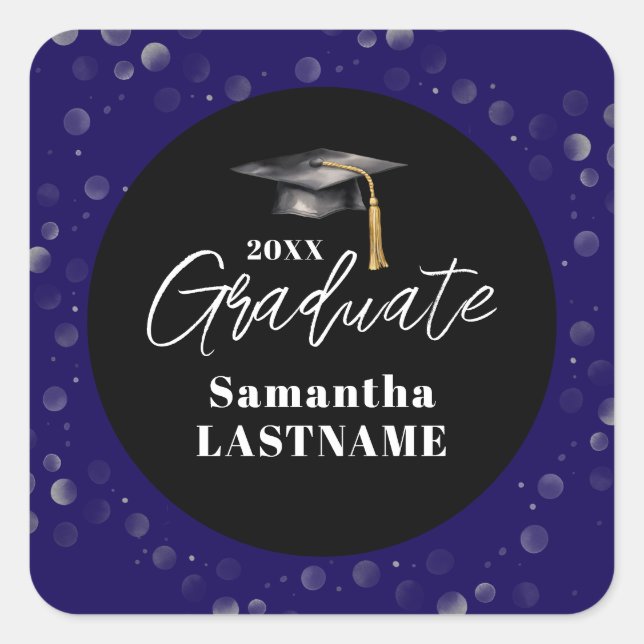 Carré Graduation Any Year Announcement Seal Sticker (Devant)
