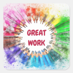 Carré Grand Sticker de l'école de travail