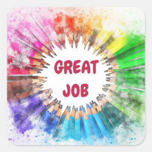 Carré Grand Sticker de l'école de travail