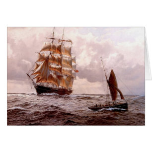 Carré-gréeur et bateau traditionnel en mer