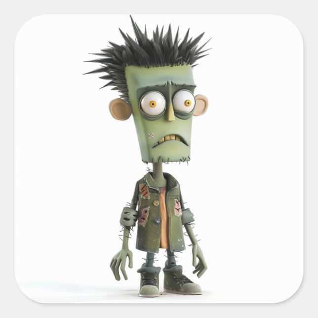 Carré Grumpy Zed - Sticker Moody Ghoul (Devant)