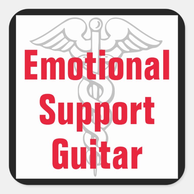 Carré Guitare de support émotionnel - Sticker amusant (Devant)