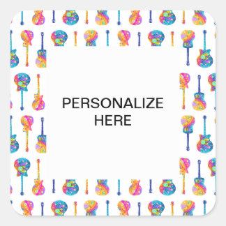 Carré GUITARS STICKER personnalisable