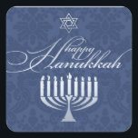 Carré Hanoukka heureuse avec Sticker Menorah<br><div class="desc"></div>