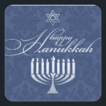 Carré Hanoukka heureuse avec Sticker Menorah<br><div class="desc"></div>