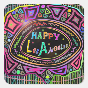 Carré Happy Art : Sticker "Happy Los Angeles"
