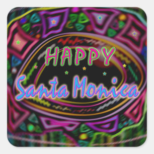 Carré Happy Art : Sticker "Happy Père Noël Monica"