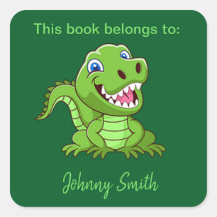 Carré Happy Baby T-Rex Dinosaur Design Sticker en plaque