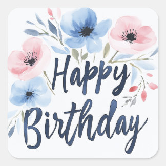Carré Happy Birthday Sticker