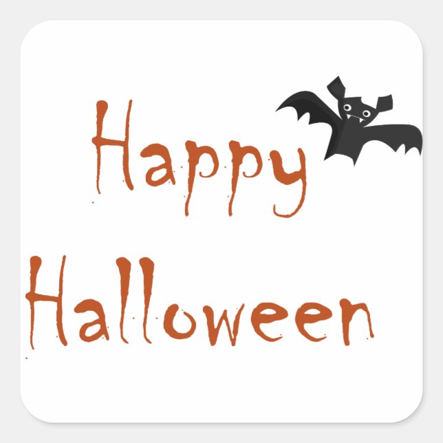 Carré Happy Halloween Bat Sticker (Devant)