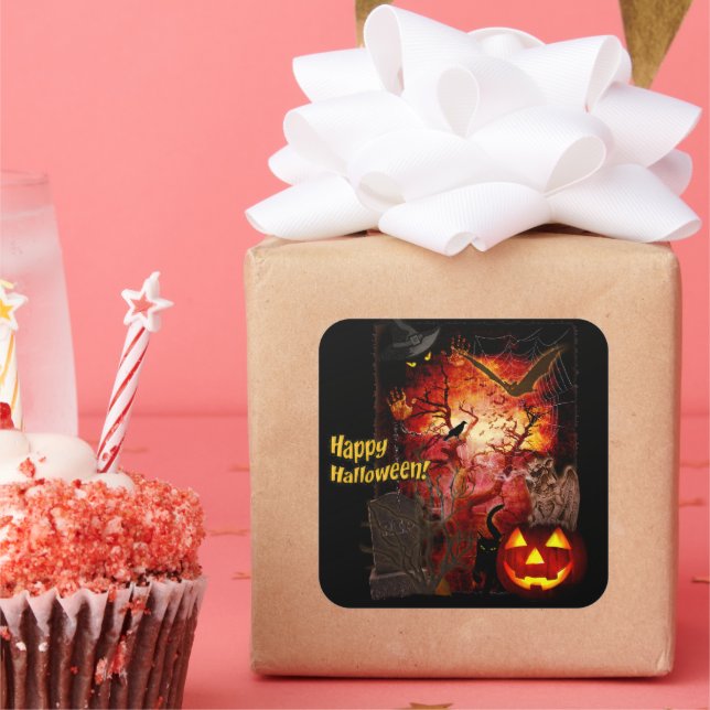Carré Happy Halloween Sticker (Fête)