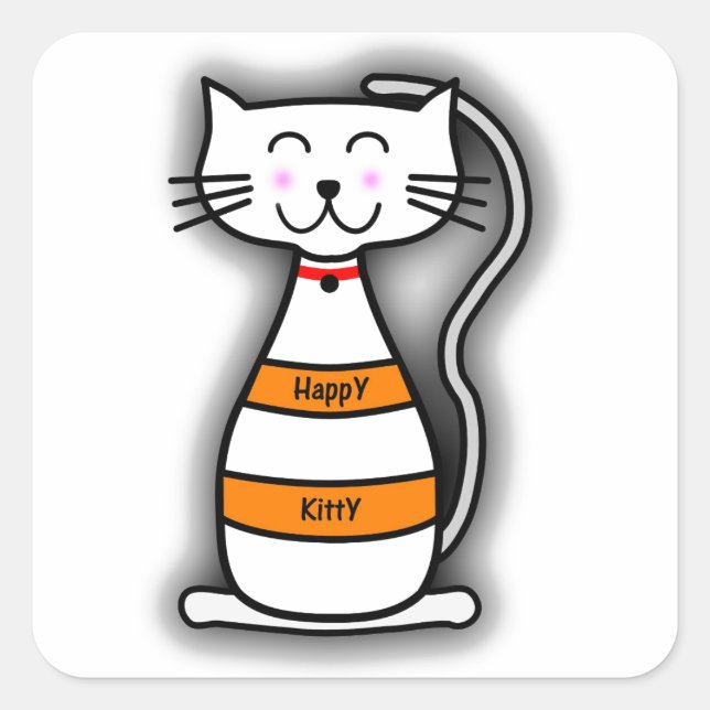 Carré Happy Kitty Sticker (Devant)