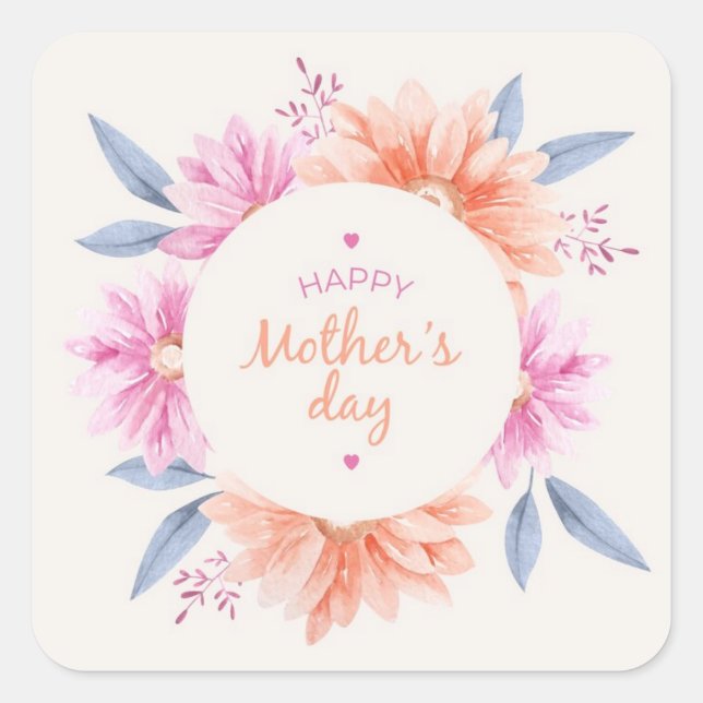 Carré Happy Mothers Day Sticker (Devant)
