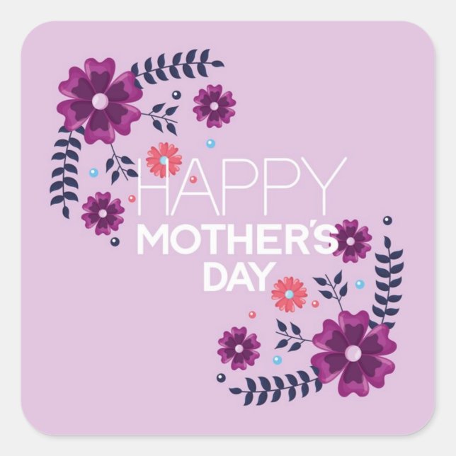 Carré Happy Mothers Day Sticker (Devant)
