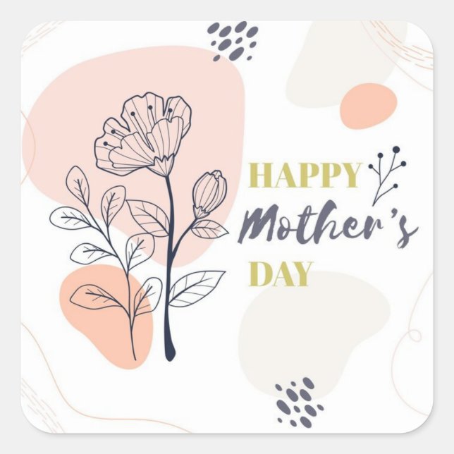 Carré Happy Mothers Day Sticker (Devant)