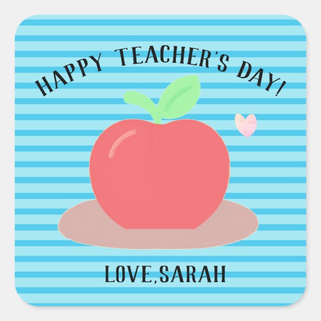 Carré Happy Teacher's Appreciation Day Sticker (Devant)