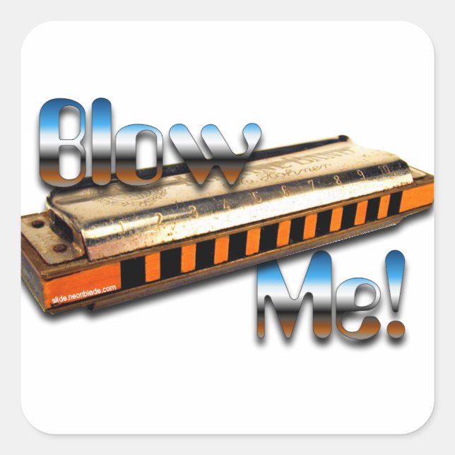 Carré Harmonica - Blow me sticker (Devant)