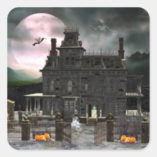 Carré Haunted Halloween House 2 Sticker