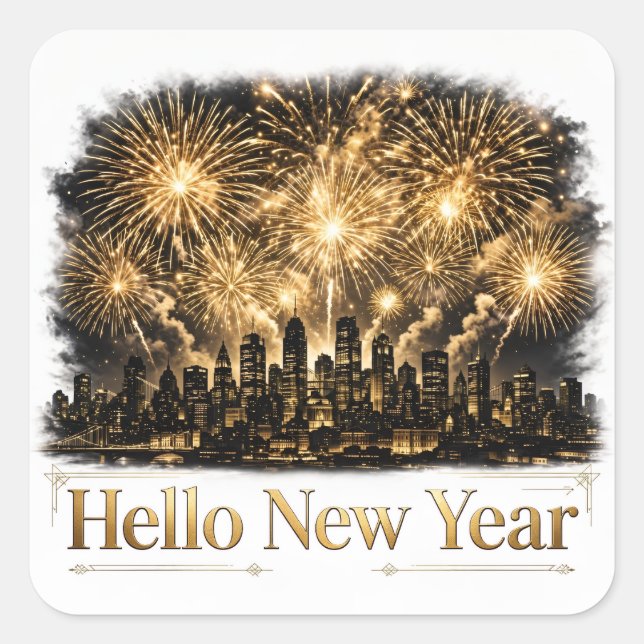 Carré Hello New Year Sticker (Devant)