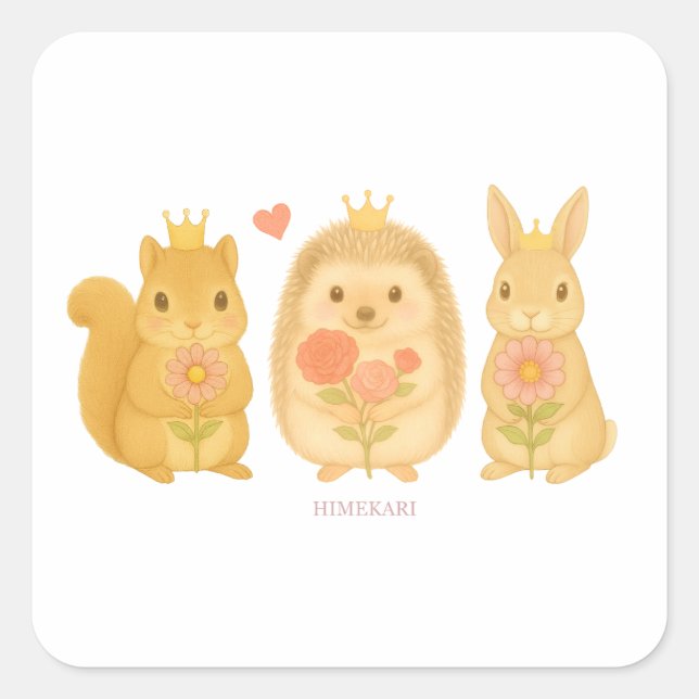 Carré HIMEKARI Stars Sticker –Clear (Devant)