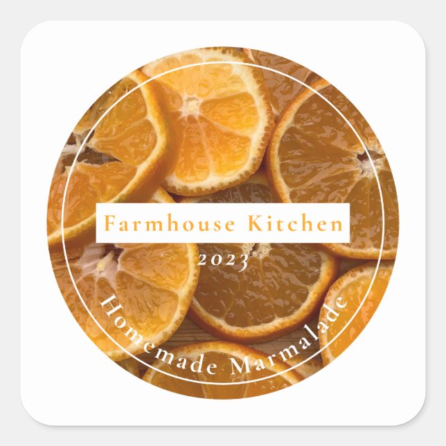 Carré Homemade Customizable Marmalade Jam Sticker (Devant)