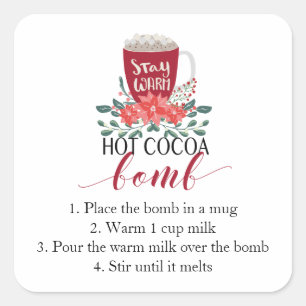 Carré Hot Cocaca Bombe Christmas Sticker directions