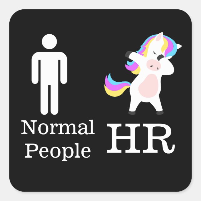 Carré HR 🦄 Dabbing Unicorn STICKER (Devant)