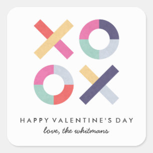 Carré Hugs + Baisers Sticker Saint Valentin - Poudre
