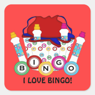 Carré I Love Bingo Gambling sticker