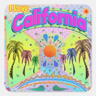 Carré I LOVE California Calm Desire Sticker