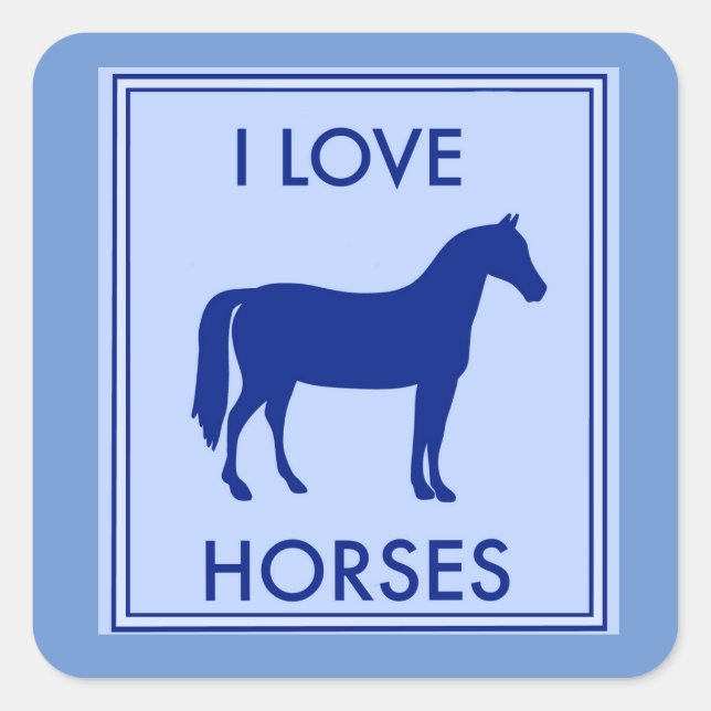 Carré I Love Horses Sticker (Devant)