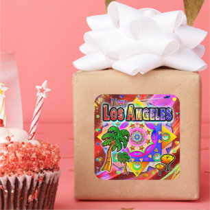 Carré I LOVE Los Angeles Tropical Friends Sticker