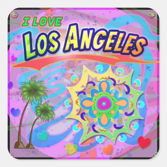 Carré I LOVE Los Angeles True Progress Sticker (Devant)