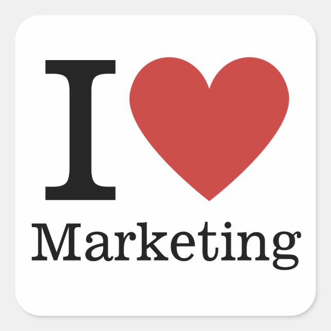 Carré I ❤️ Love Marketing - Service Marketing - STICKER (Devant)