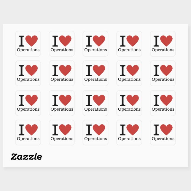 Carré I ❤️ Love Operations - Opérations Dept. - STICKER (Feuille)