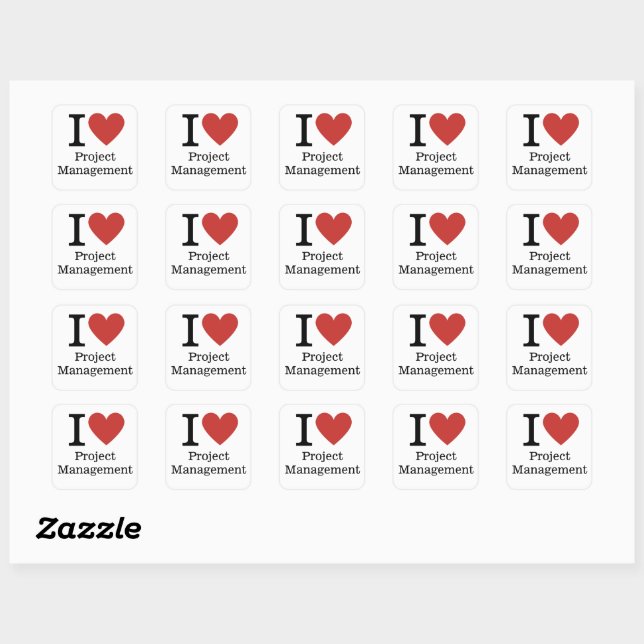 Carré I ❤️ Love Project Management STICKER (Feuille)