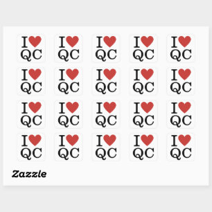 Carré I ❤️ Love QC - STICKER Contrôle Qualité