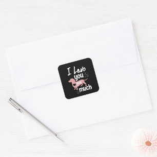 Carré I Love You This Mug Dog Lover Square Sticker