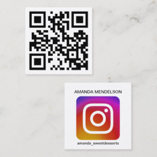 Carré Icône Instagram et carte de visite de code QR