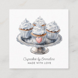 Carré Illustration Cupcake Baker Carte de visite