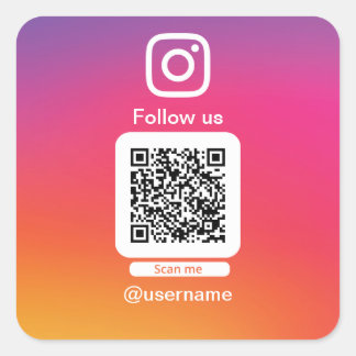 Carré Instagram QR code sticker square