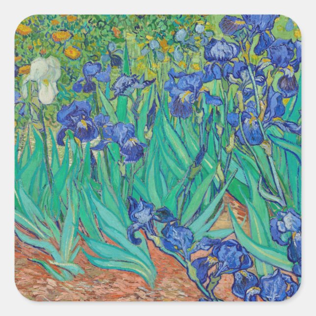 Carré "IRISES 1889" PAR VINCENT Van Gogh STICKER (Devant)