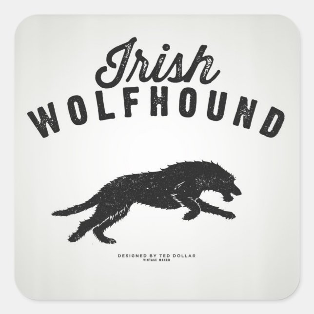 Carré Irish Wolfhound Sticker (Devant)
