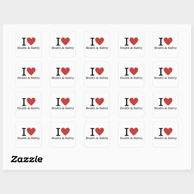 Carré J❤️aime STICKER Santé & Sécurité (Feuille)